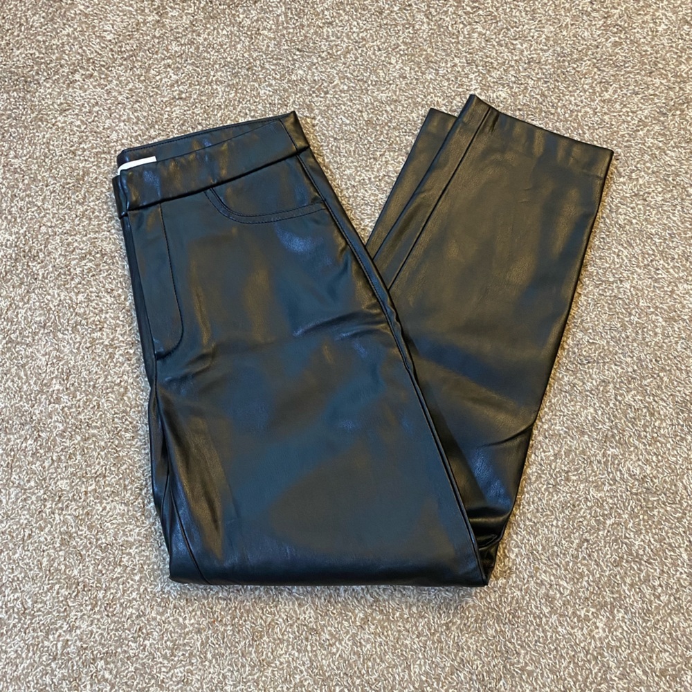 Black Faux Leather Pants